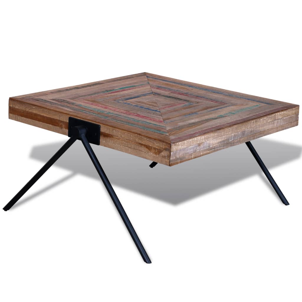 Salontafel Met V-Vormige Poten Gerecycled Teakhout