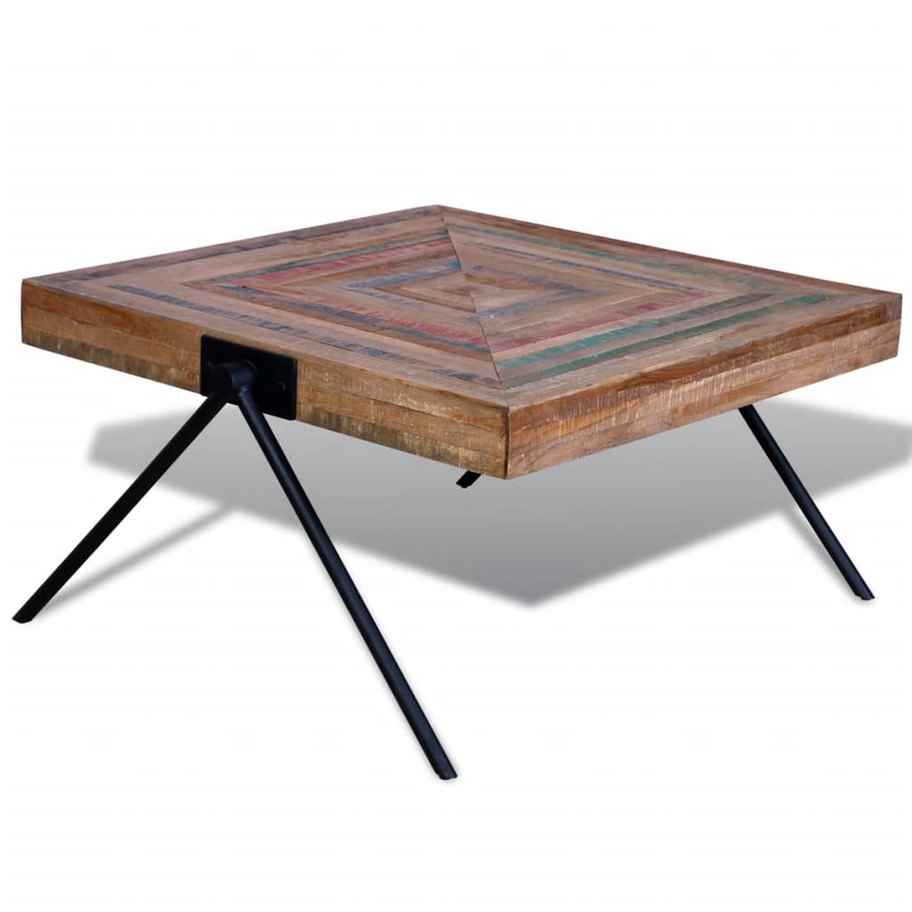 Salontafel Met V-Vormige Poten Gerecycled Teakhout