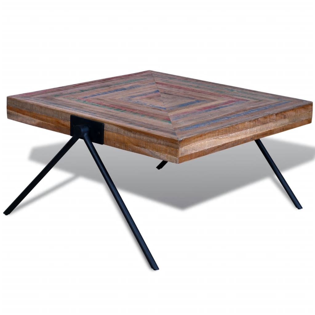 Salontafel Met V-Vormige Poten Gerecycled Teakhout