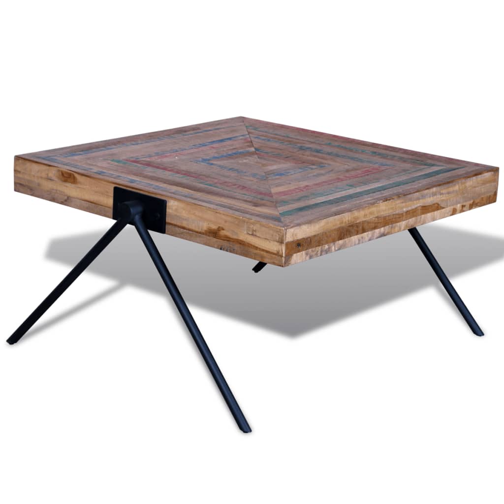 Salontafel Met V-Vormige Poten Gerecycled Teakhout