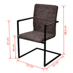 Eetkamerstoelen 2 St Kunstleer Bruin