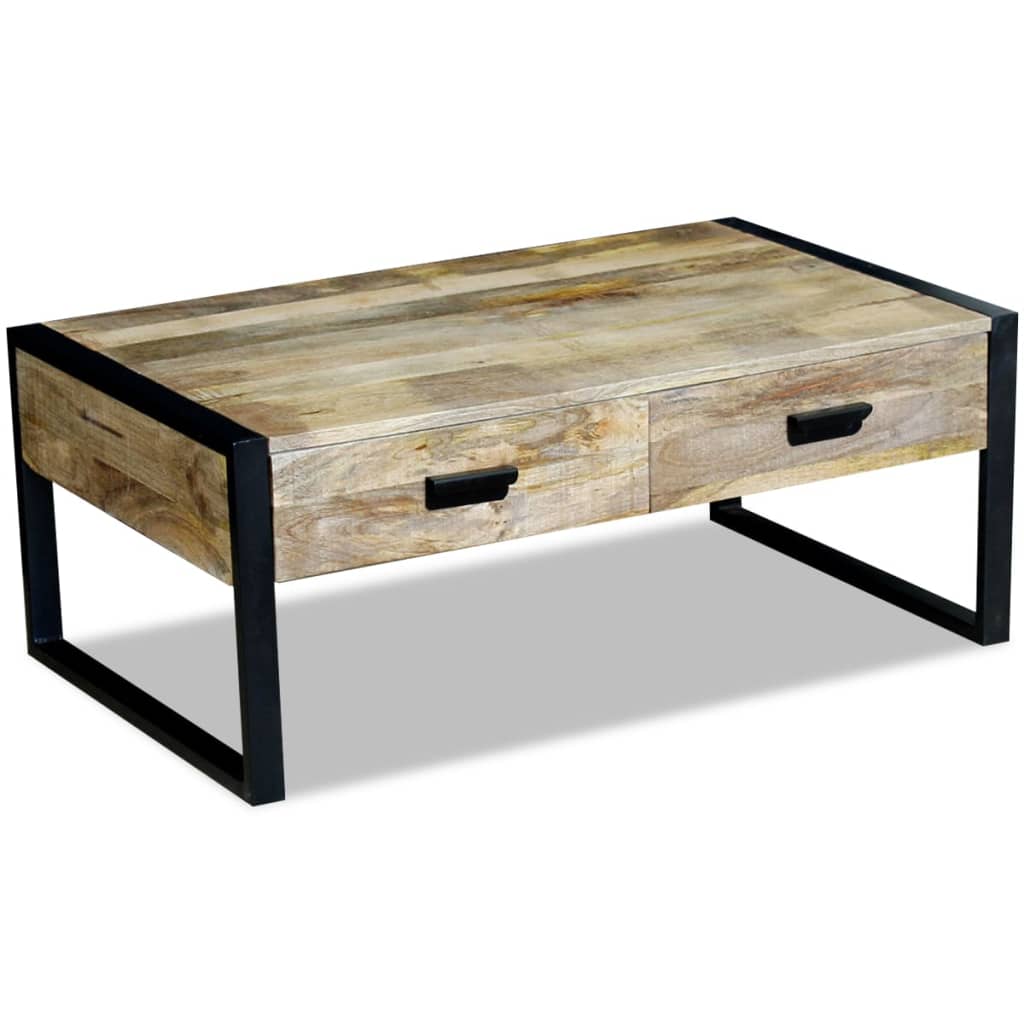 Salontafel Met 2 Lades 100X60X40 Cm Massief Mangohout