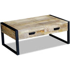 Salontafel Met 2 Lades 100X60X40 Cm Massief Mangohout