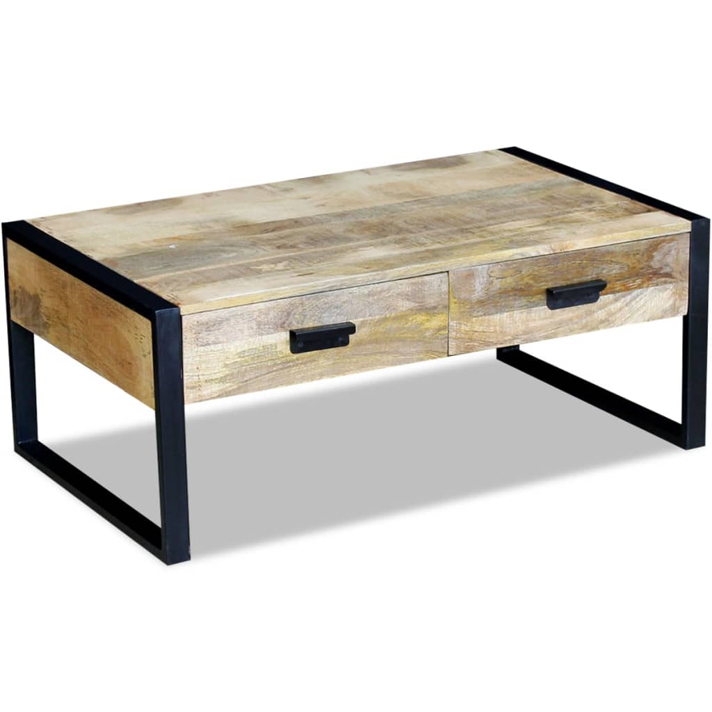 Salontafel Met 2 Lades 100X60X40 Cm Massief Mangohout