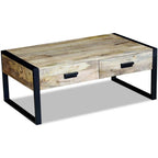 Salontafel Met 2 Lades 100X60X40 Cm Massief Mangohout