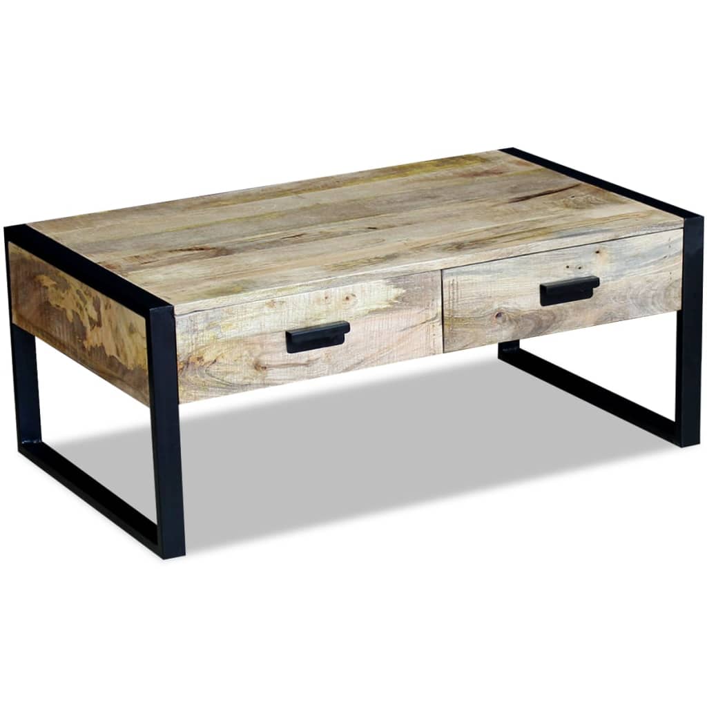 Salontafel Met 2 Lades 100X60X40 Cm Massief Mangohout