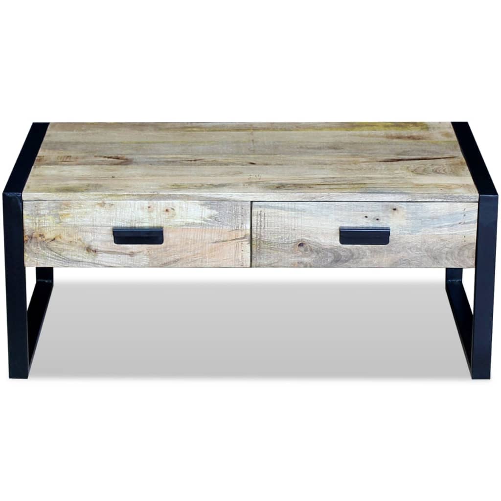 Salontafel Met 2 Lades 100X60X40 Cm Massief Mangohout