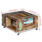 Salontafel 70X70X35 Cm Massief Gerecycled Hout