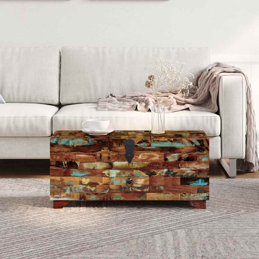 Salontafel Kist 80X40X35 Cm Massief Gerecycled Hout