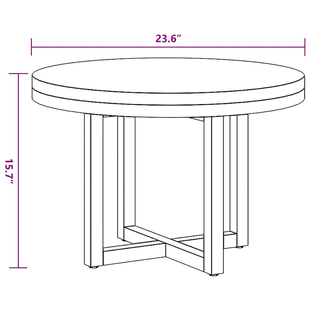 Salontafel Massief Teakhout Hars 60 Cm