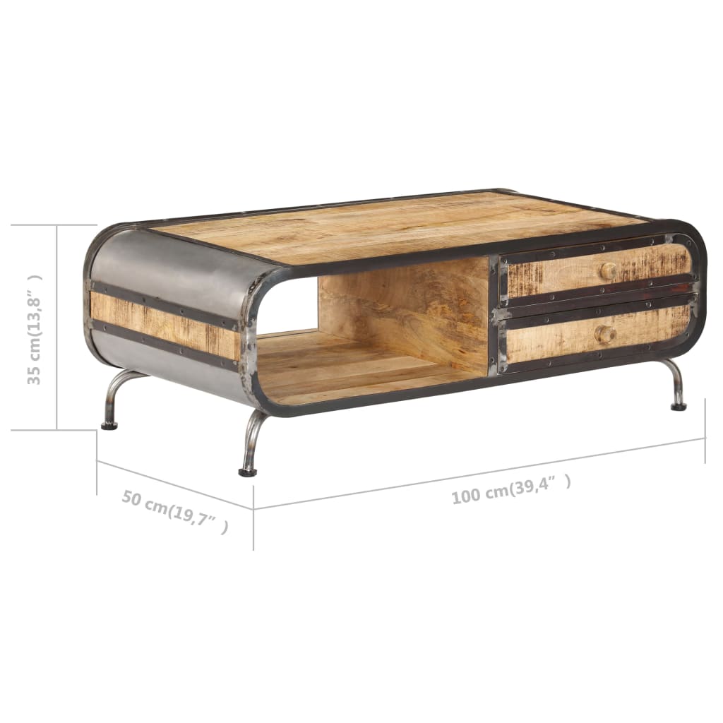 Salontafel 100X50X35 Cm Massief Mangohout