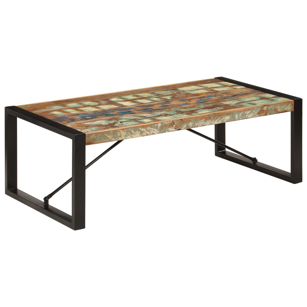 Salontafel 120X60X40 Cm Massief Gerecycled Hout Zwart