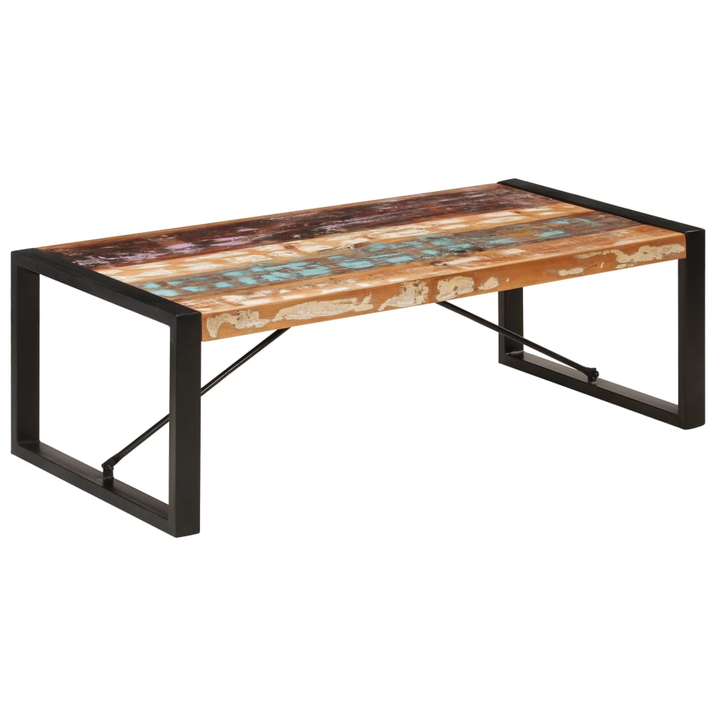 Salontafel 120X60X40 Cm Massief Gerecycled Hout Zwart