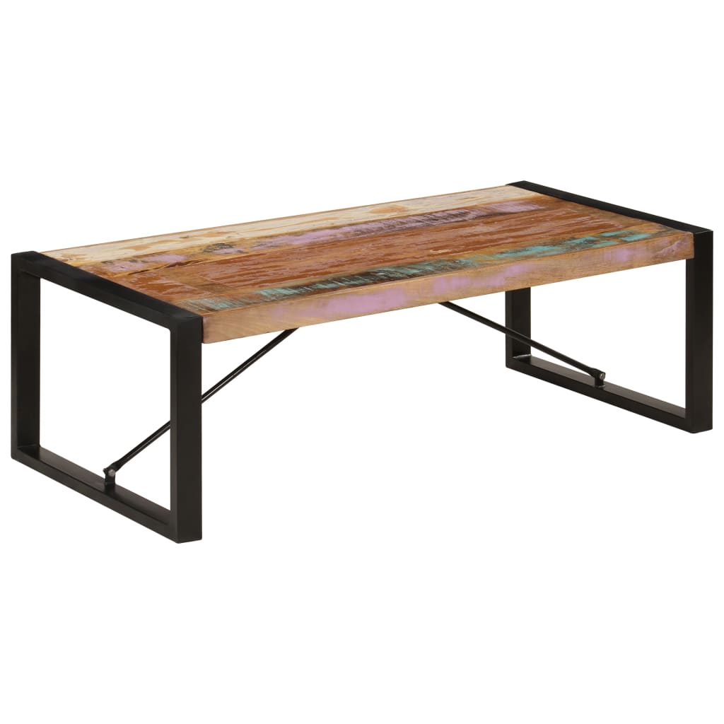 Salontafel 120X60X40 Cm Massief Gerecycled Hout Zwart