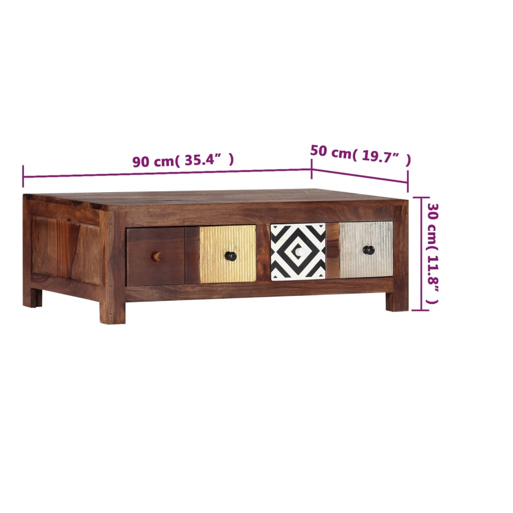 Salontafel 90X50X30 Cm Massief Acaciahout