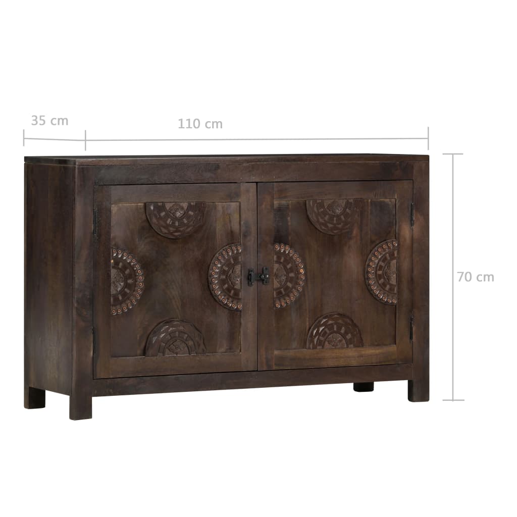 Dressoir Met Gesneden Ontwerp 110X35X70 Cm Massief Mangohout