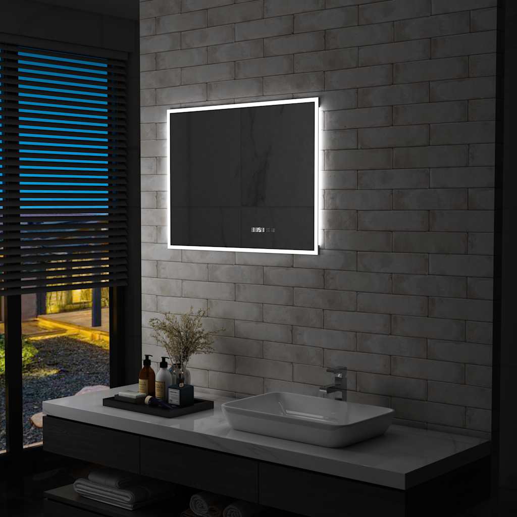 Badkamerspiegel Led Met Aanraaksensor En Tijdweergave