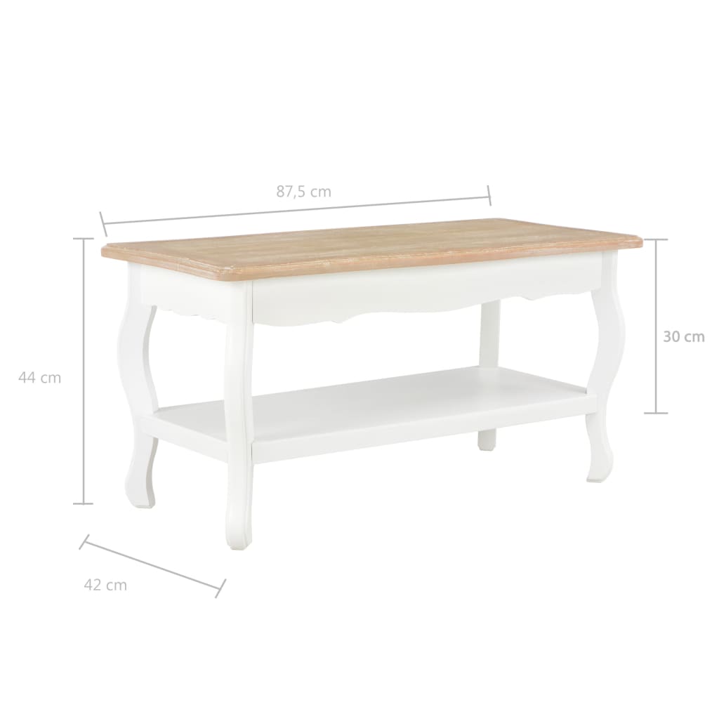 Salontafel 87,5X42X44 Cm Massief Grenenhout En Bruin