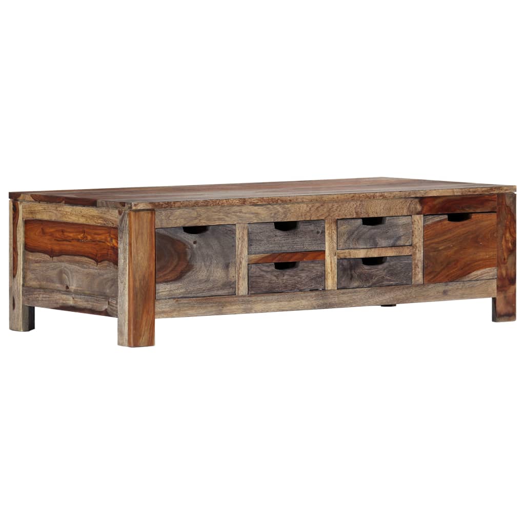 Salontafel 100X50X30 Cm Massief Acaciahout Grijs