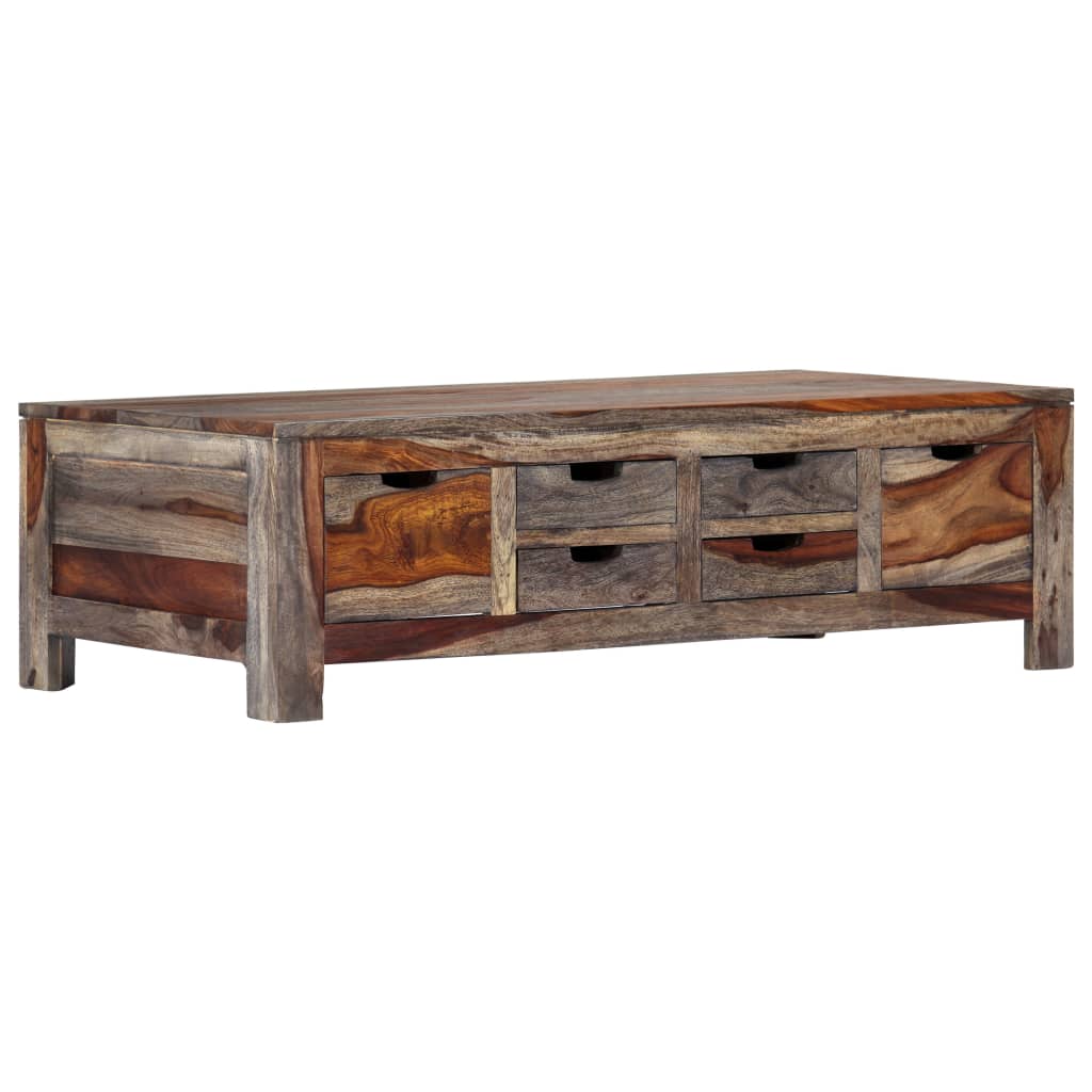 Salontafel 100X50X30 Cm Massief Acaciahout Grijs