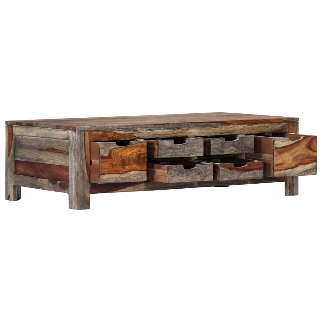 Salontafel 100X50X30 Cm Massief Acaciahout Grijs