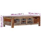 Salontafel 100X50X30 Cm Massief Acaciahout Grijs