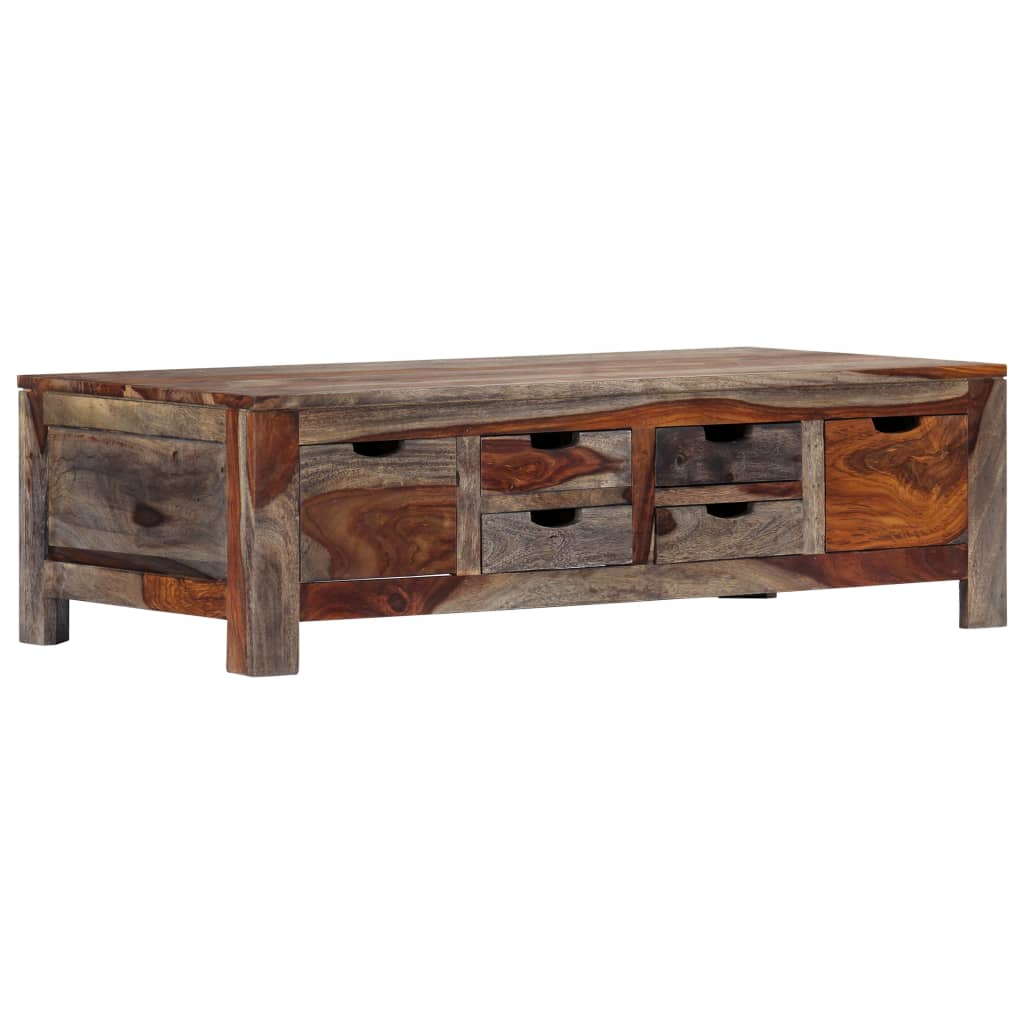Salontafel 100X50X30 Cm Massief Acaciahout Grijs