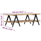 Salontafel 115X60X40 Cm Massief Mangohout
