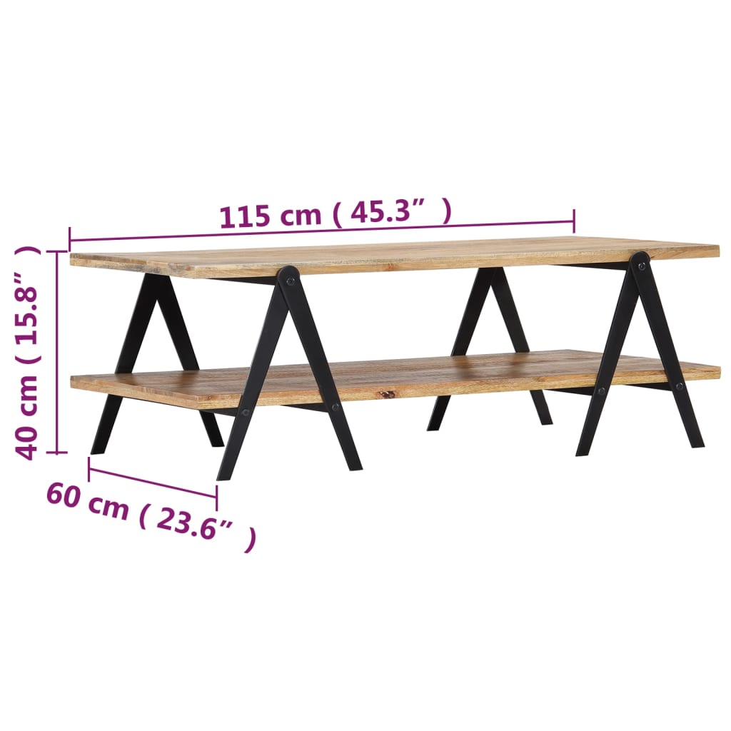 Salontafel 115X60X40 Cm Massief Mangohout