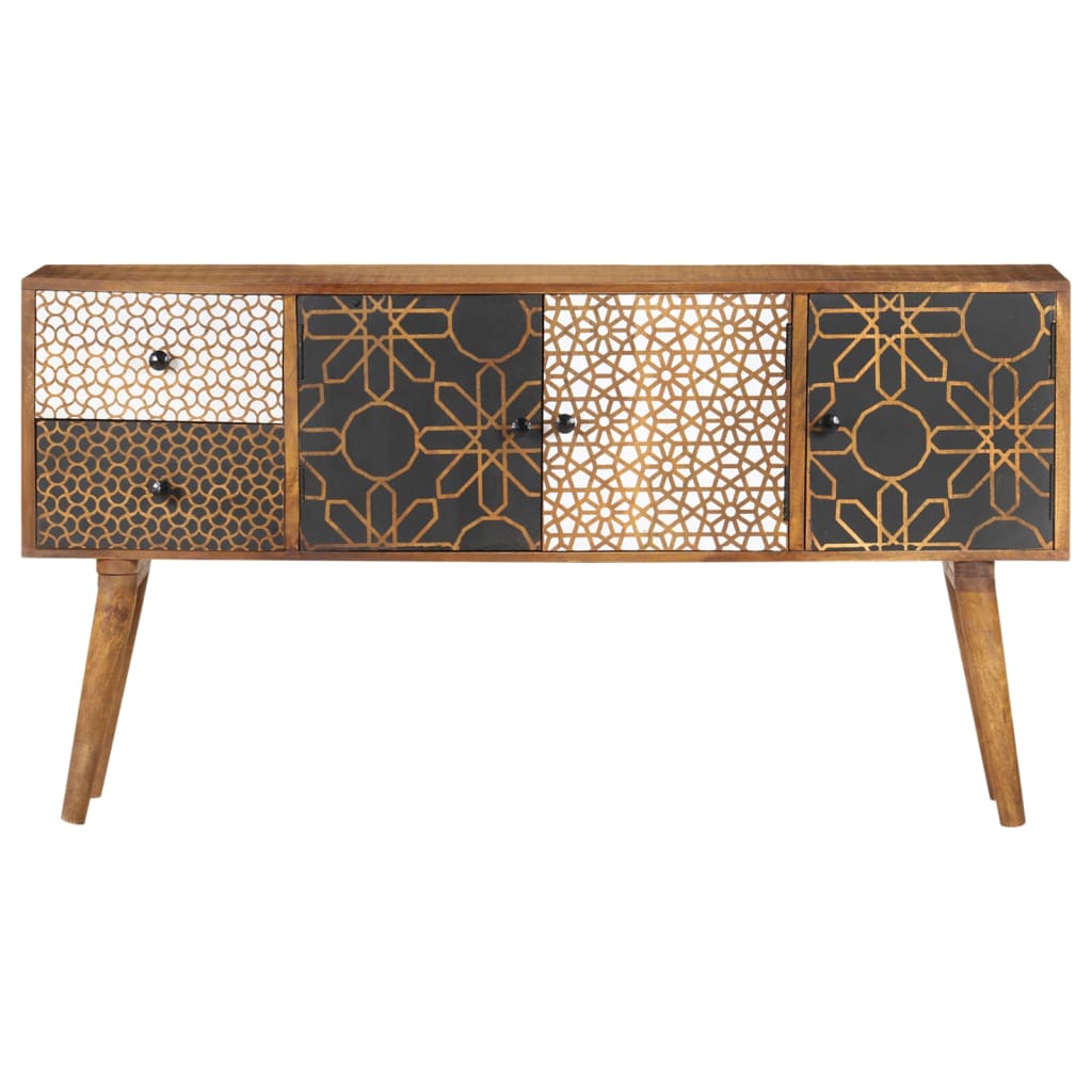 Dressoir Met Geprint Patroon 130X30X70 Cm Massief Mangohout