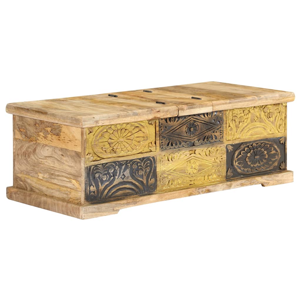 Salontafel 100X50X35 Cm Massief Mangohout Multikleur