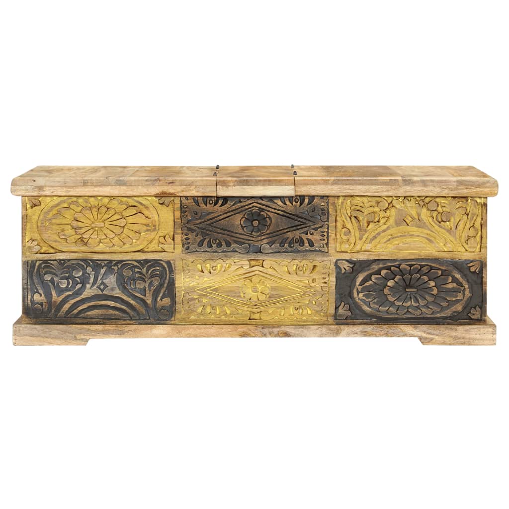 Salontafel 100X50X35 Cm Massief Mangohout Multikleur