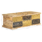 Salontafel 100X50X35 Cm Massief Mangohout Multikleur