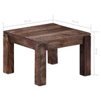 Salontafel 50X50X35 Cm Massief Mangohout Bruin