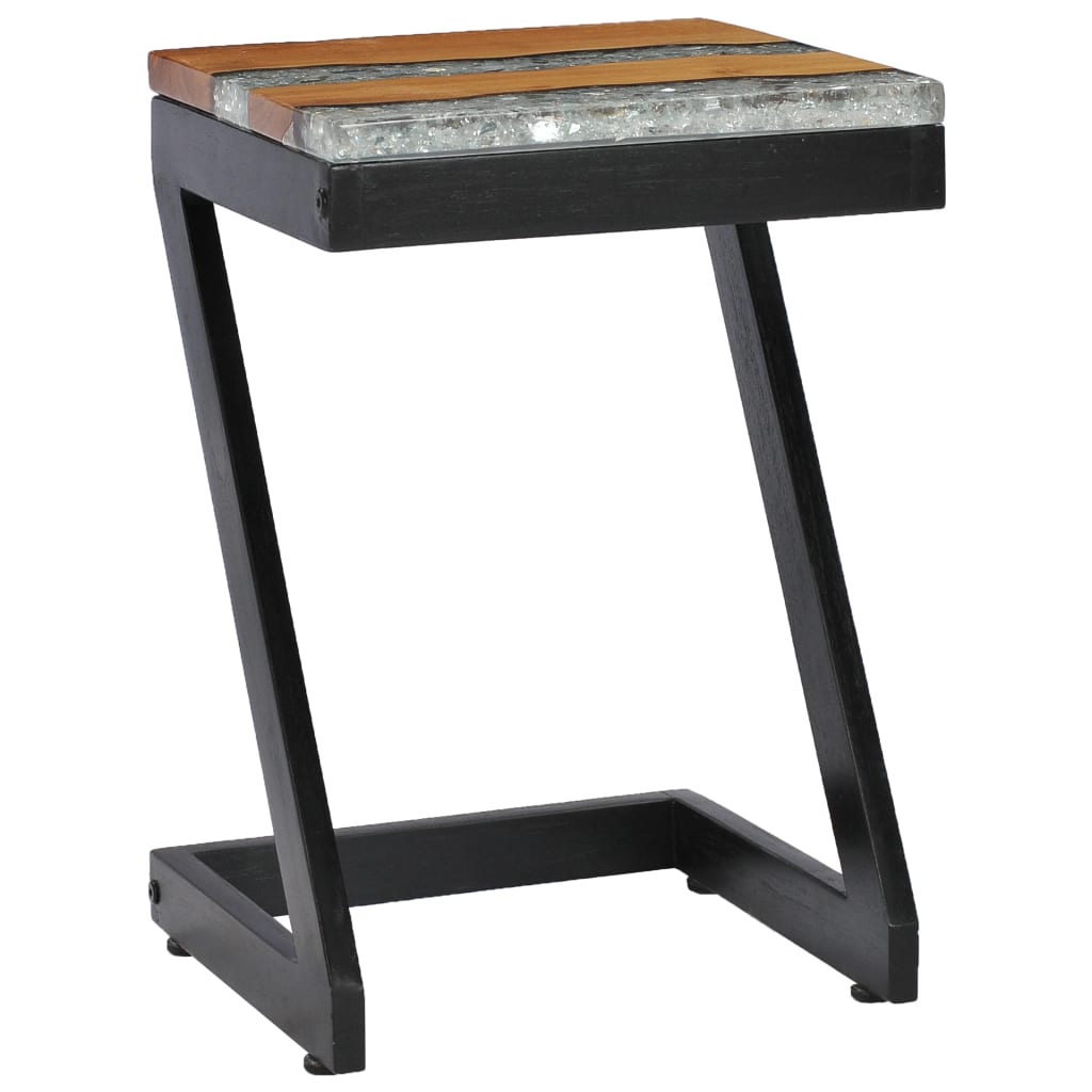 Salontafel 30X30X50 Cm Massief Teakhout En Polyresin