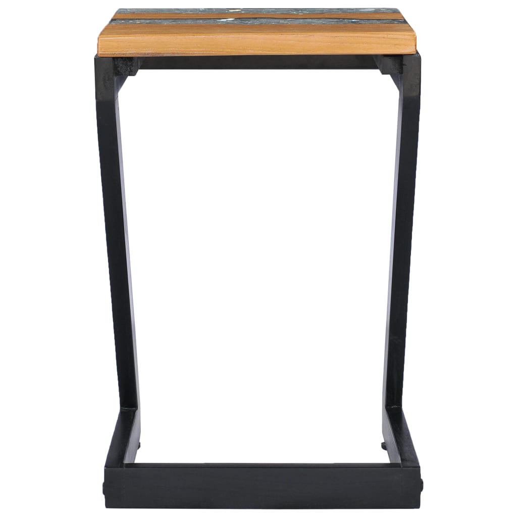 Salontafel 30X30X50 Cm Massief Teakhout En Polyresin