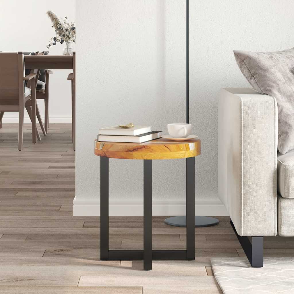 Salontafel 40X45 Cm Massief Teakhout En Polyresin