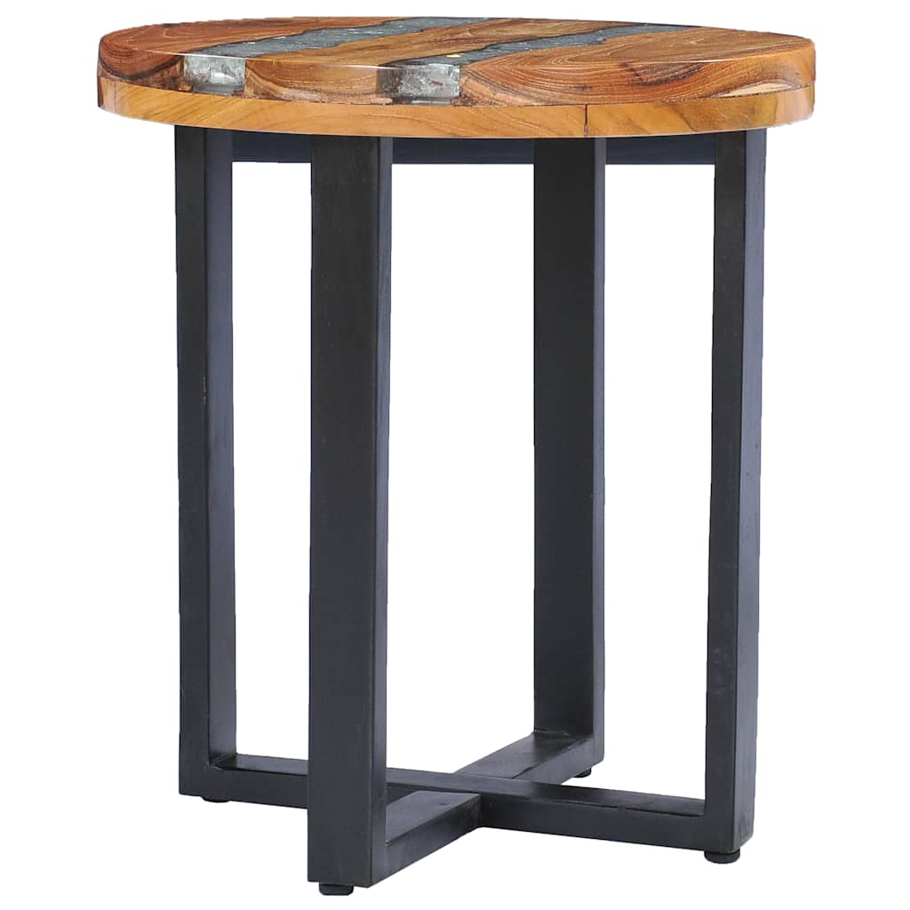 Salontafel 40X45 Cm Massief Teakhout En Polyresin
