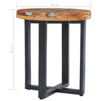 Salontafel 40X45 Cm Massief Teakhout En Polyresin