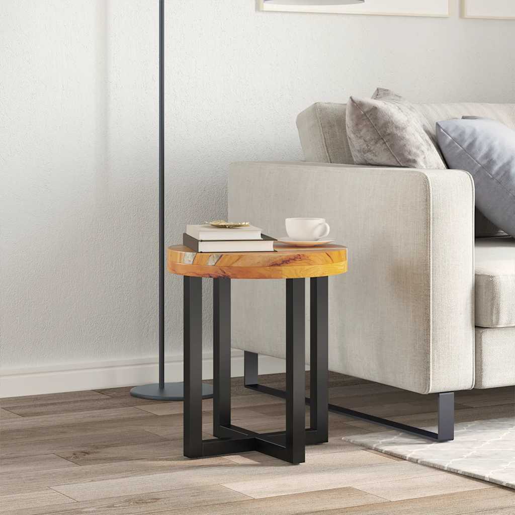Salontafel 40X45 Cm Massief Teakhout En Polyresin