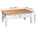 Salontafel Panama Range 100X60X45 Cm Massief Grenenhout
