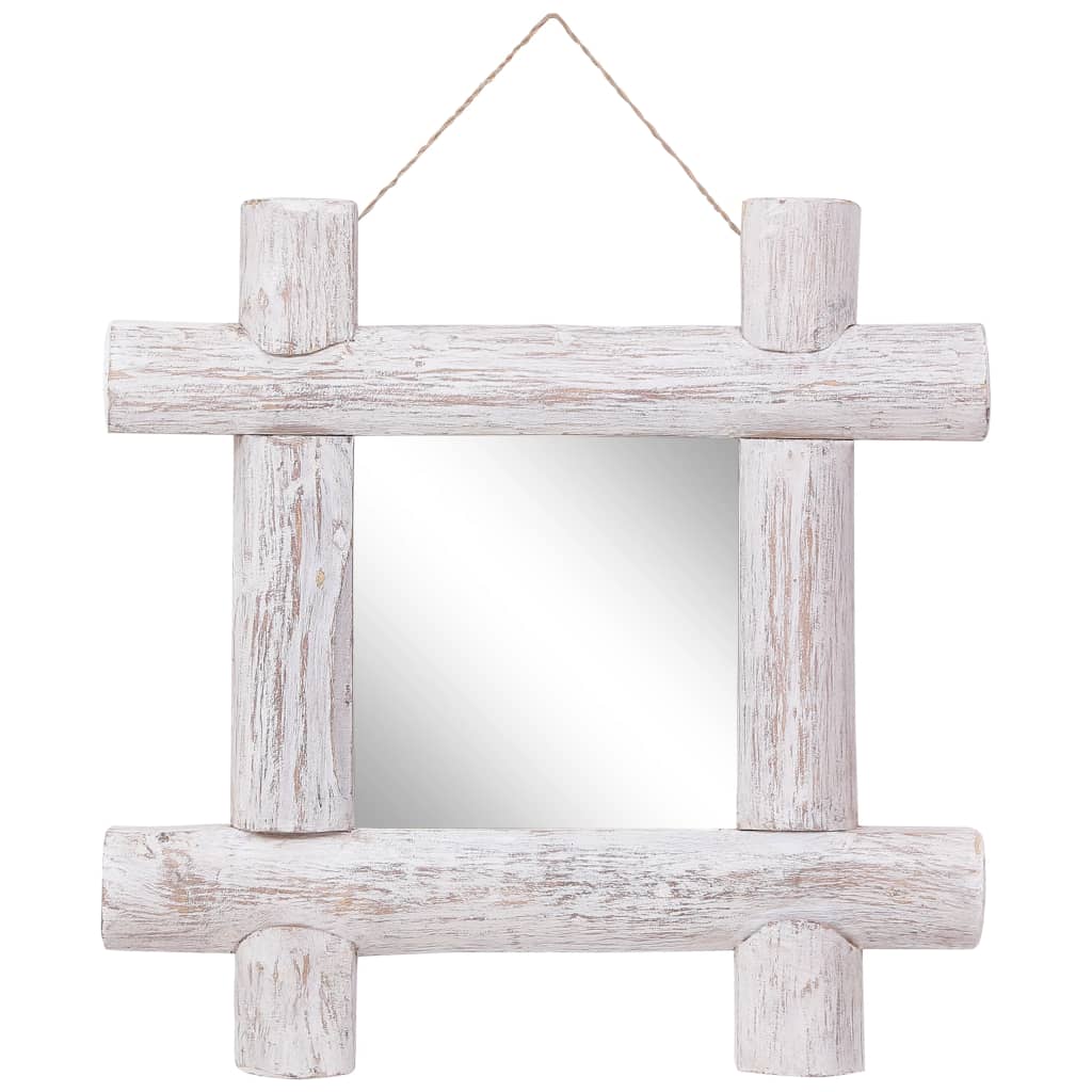 Spiegel Houtblokken 70X70 Cm Massief Gerecycled Hout
