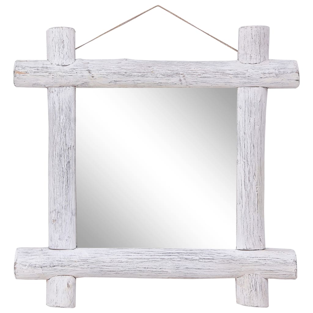 Spiegel Houtblokken 70X70 Cm Massief Gerecycled Hout