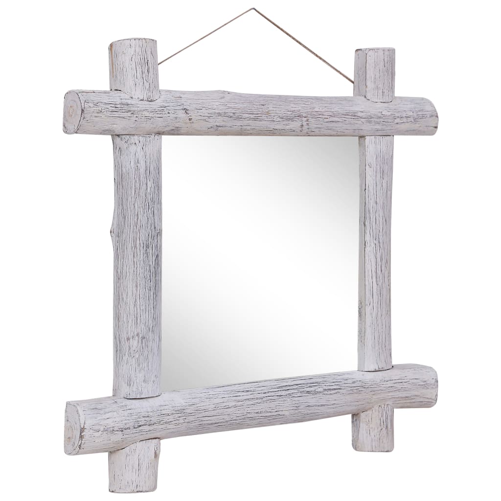 Spiegel Houtblokken 70X70 Cm Massief Gerecycled Hout