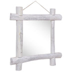 Spiegel Houtblokken 70X70 Cm Massief Gerecycled Hout