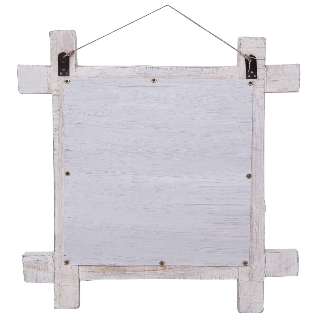Spiegel Houtblokken 70X70 Cm Massief Gerecycled Hout