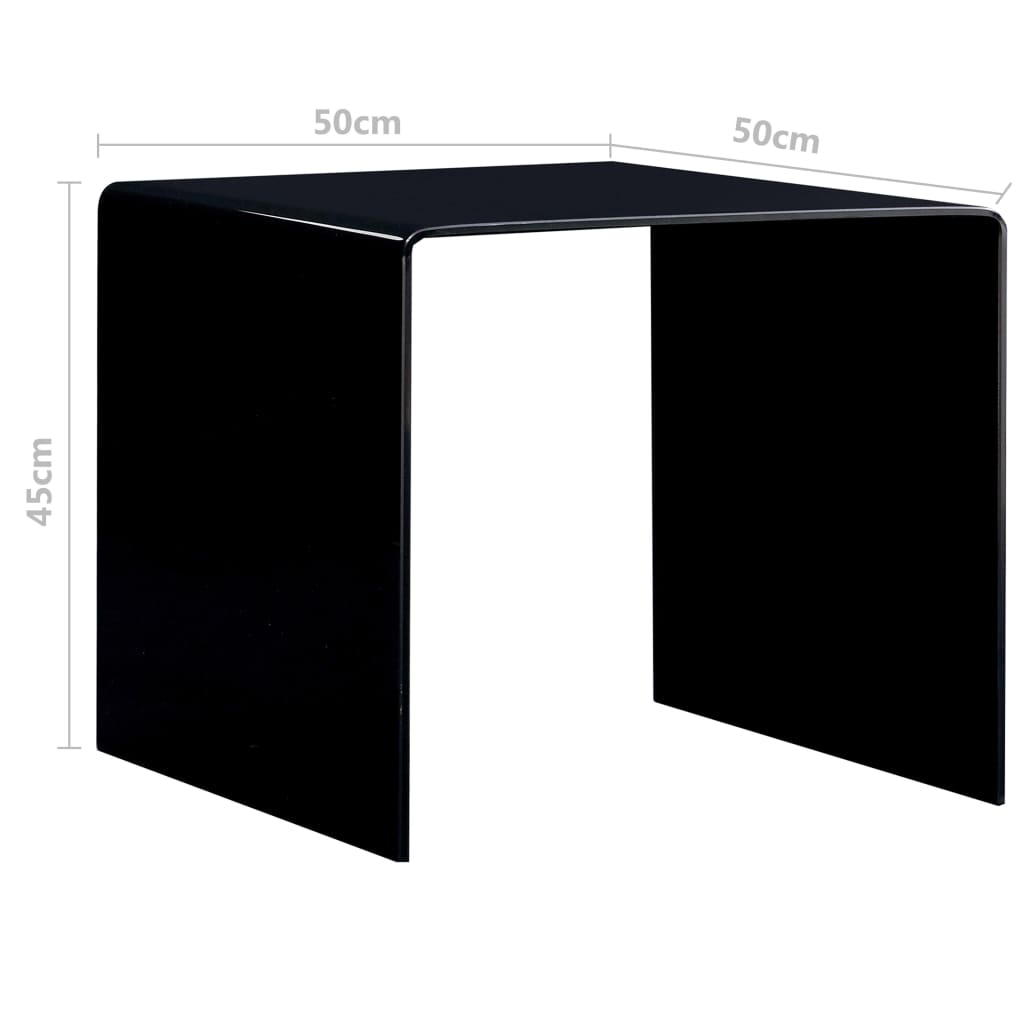 Salontafel 50X50X45 Cm Gehard Glas Zwart