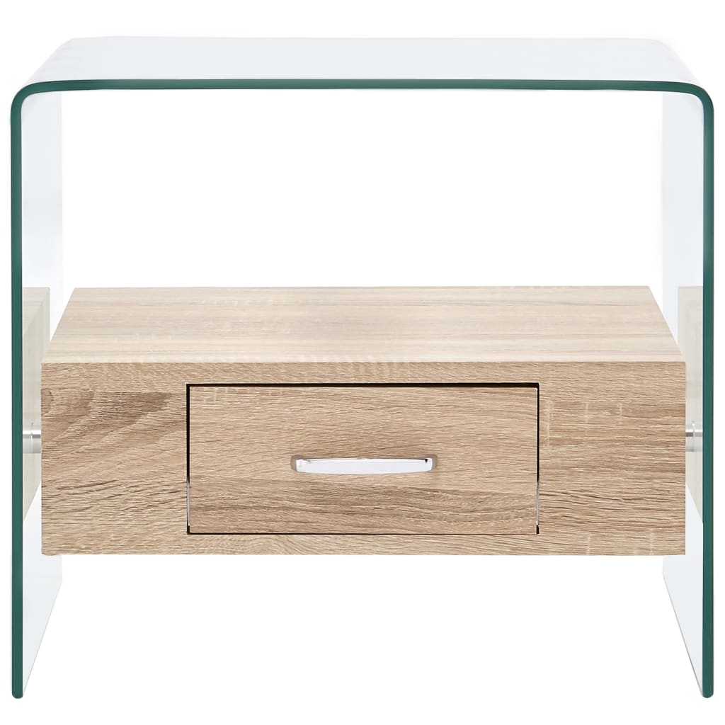 Salontafel Met Lade 50X50X45 Cm Gehard Glas