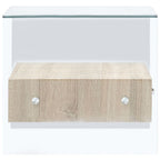 Salontafel Met Lade 50X50X45 Cm Gehard Glas