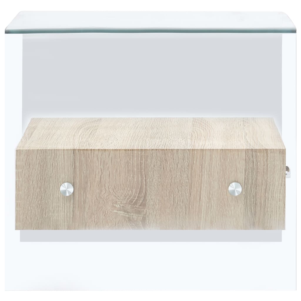 Salontafel Met Lade 50X50X45 Cm Gehard Glas